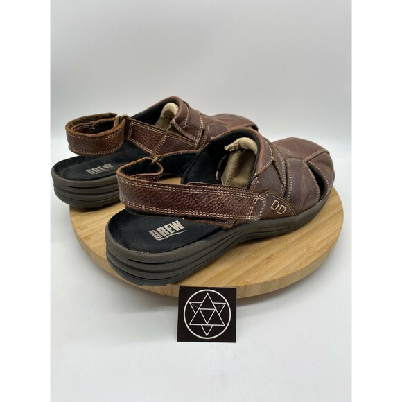 Drew Barcelona Brown Leather Fisherman Strap On Sandal Shoes Men's Size 13 W - Picture 3 of 12